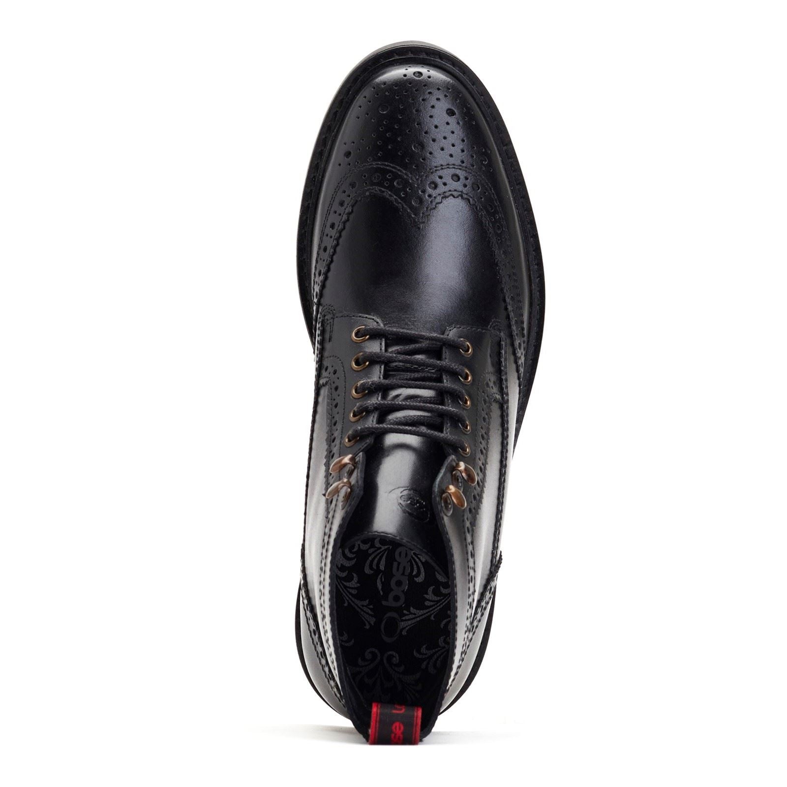 Base London Dealer Leather Men's Black Ankle Boots