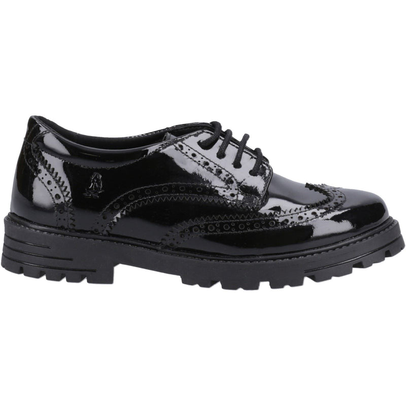 Hush Puppies Maxine Patent Leather Junior Black Brogues