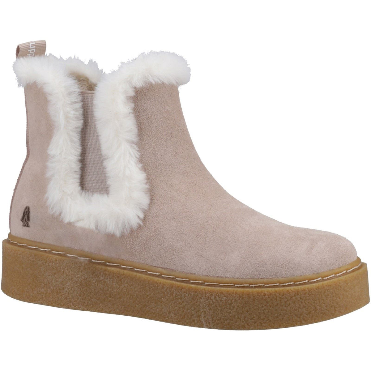 Hush Puppies Bella Suede Women's Nude Flat Chelsea Boots