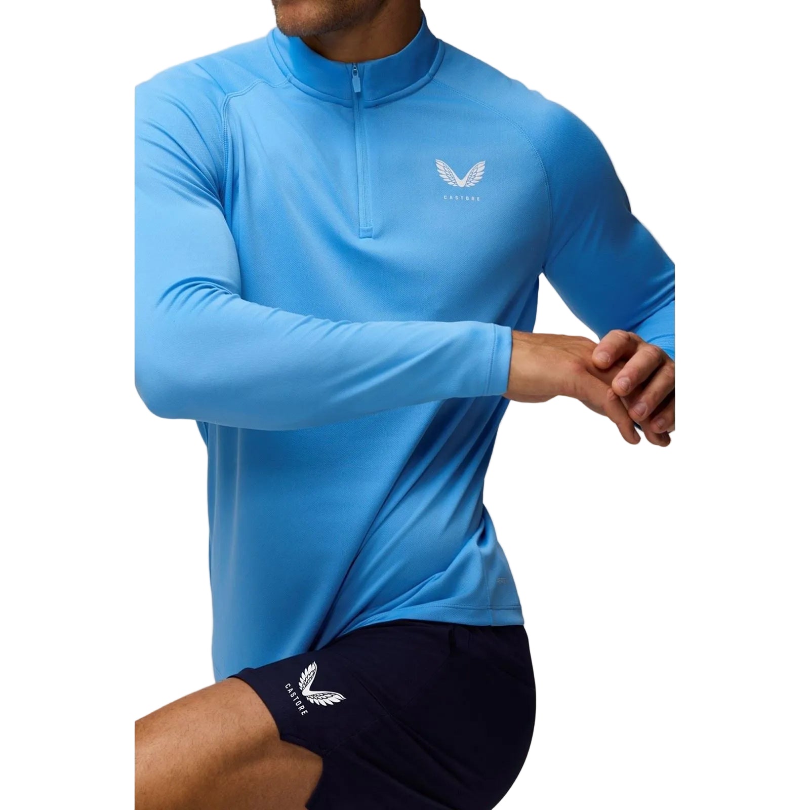 Castore Adapt Training 1/4 Zip Top Polyester Men's Blue Activewear T-Shirts