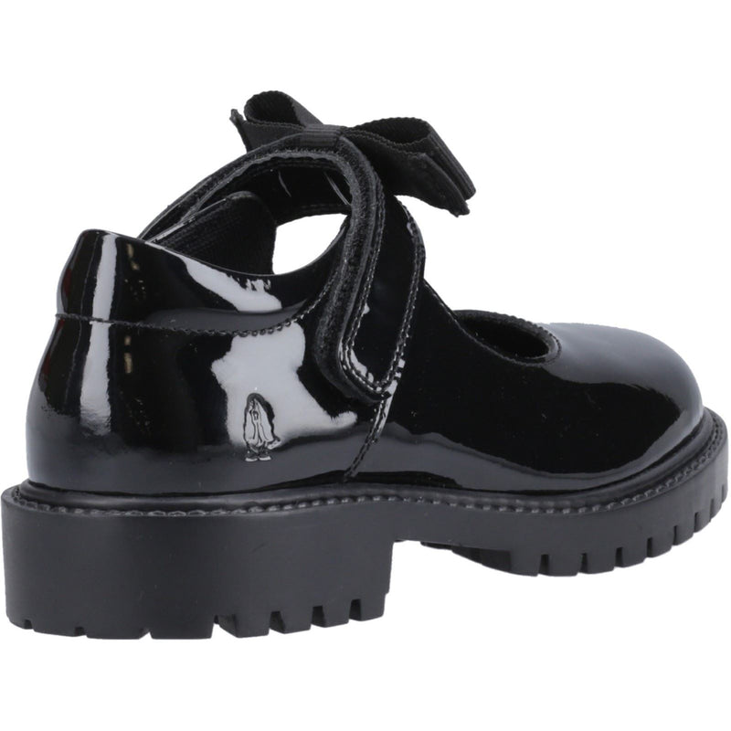 Hush Puppies Astrid Bow Patent Leather Junior Black Shoes