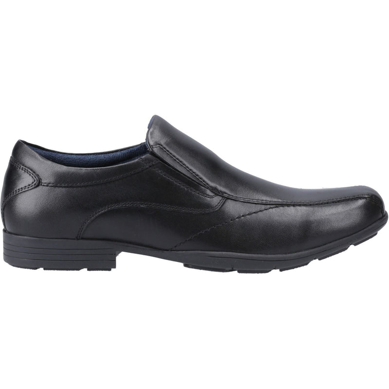 Pod Dundee Leather Men's Black Slip-On Shoes