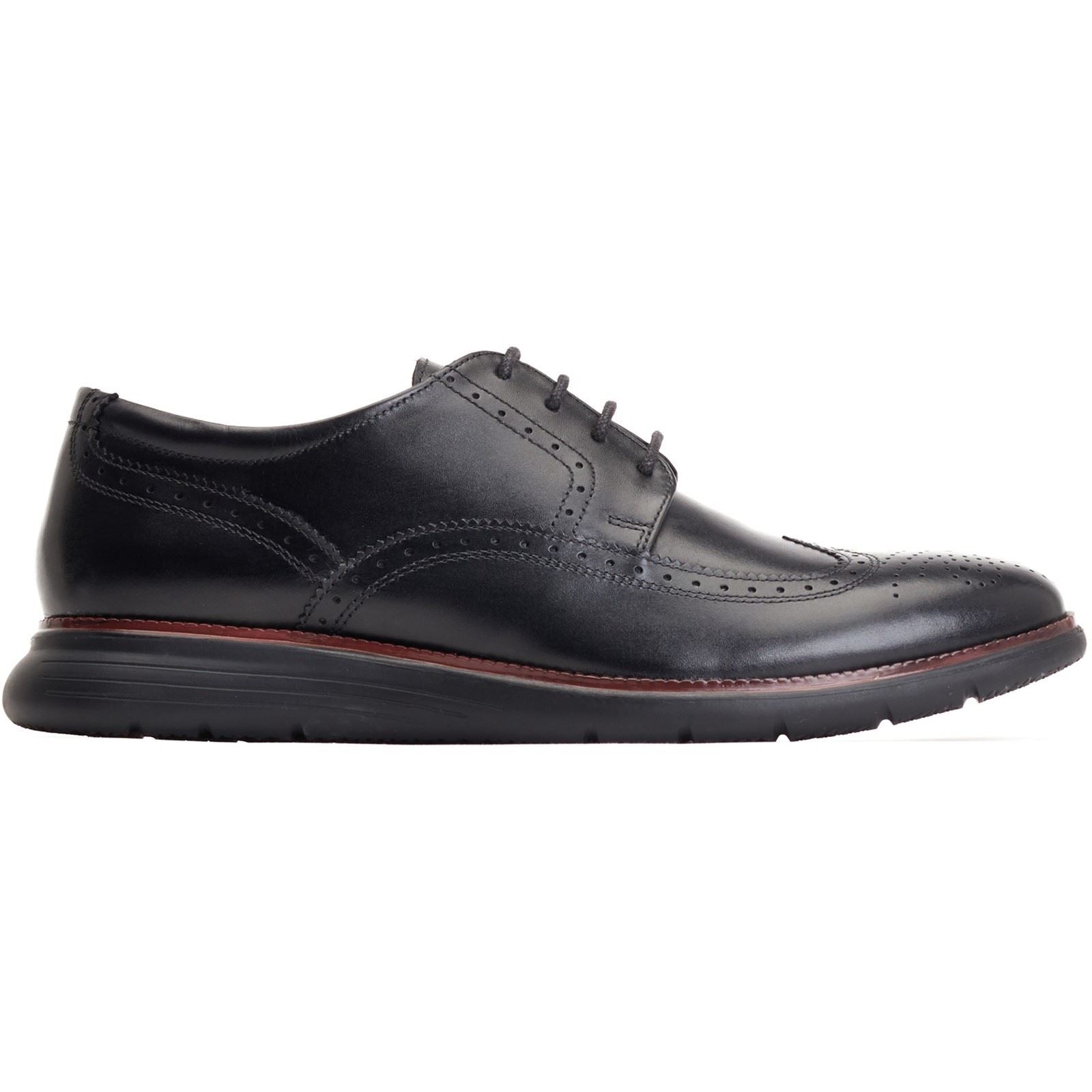 Base London Flight Leather Men's Black Brogues Shoes