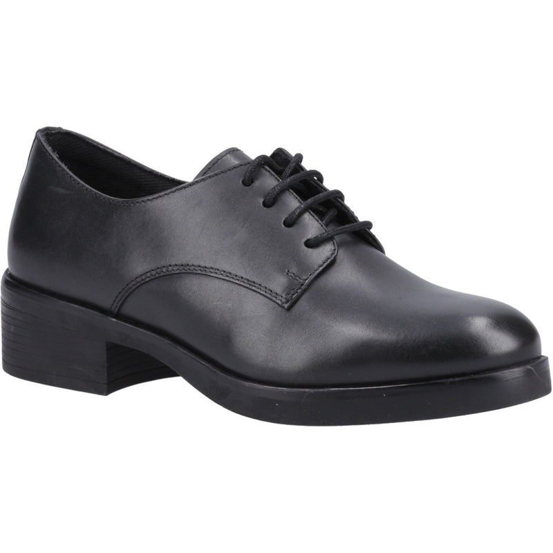 Hush Puppies Anastasia Leather Youth Girl's Black Lace-Up Shoes