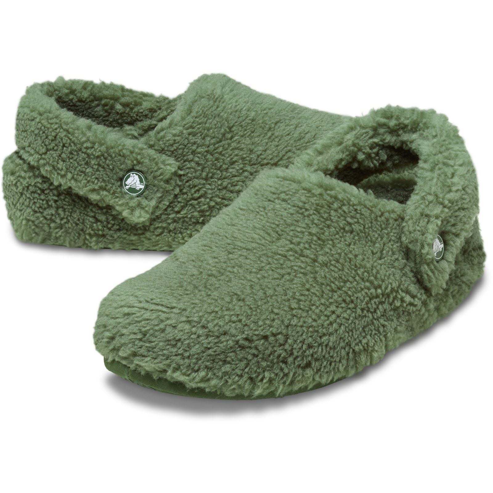 Crocs Classic Cozzzy Polyester Men's Army Green Slippers
