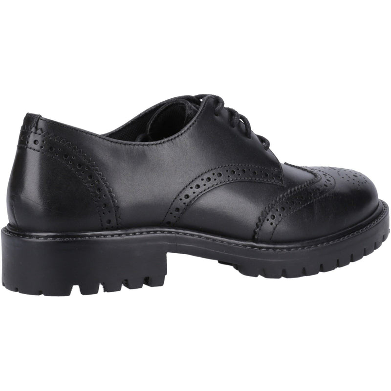 Hush Puppies Athena Leather Youth Girl's Black Brogues