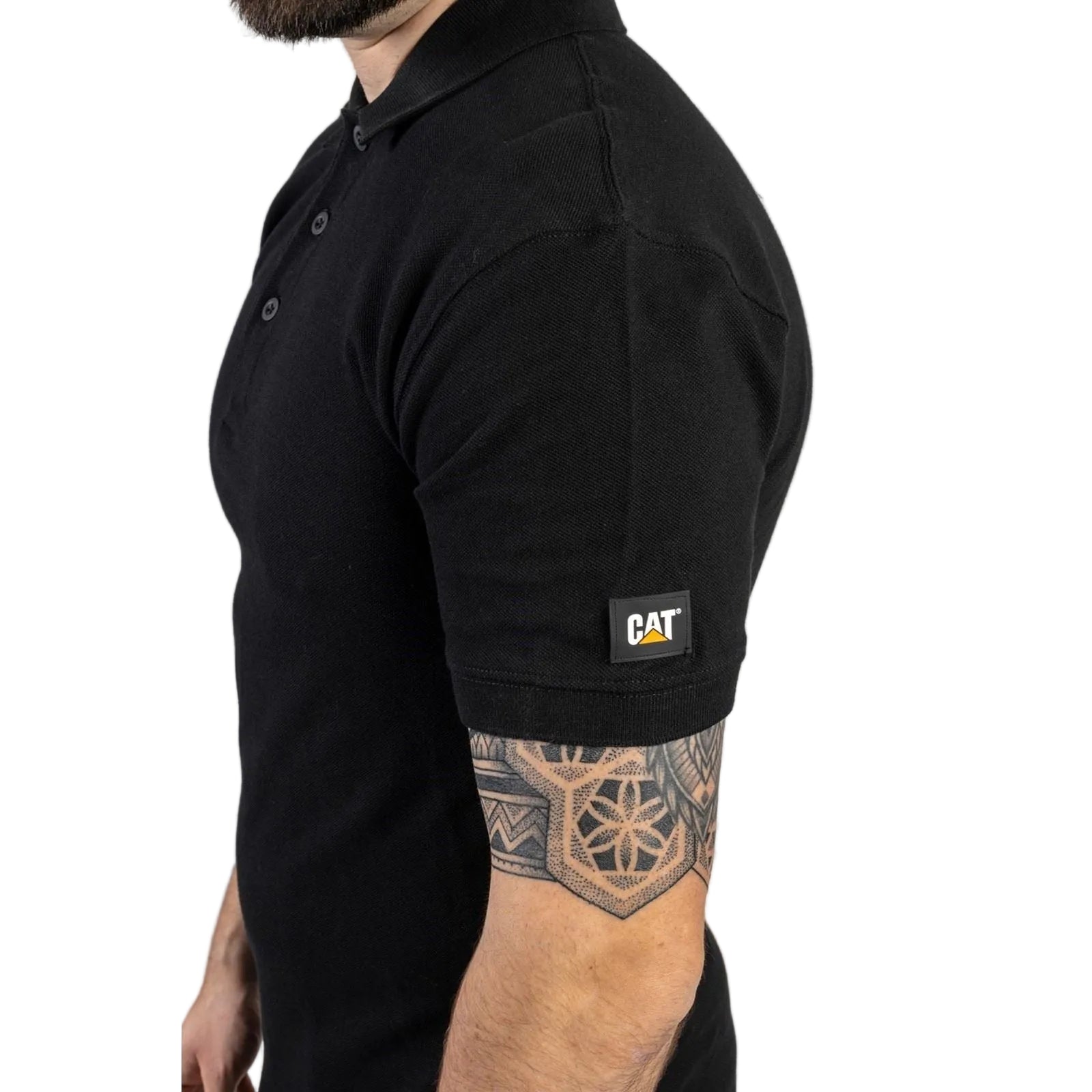 Caterpillar Essentials Cotton Men's Black Polo Shirt