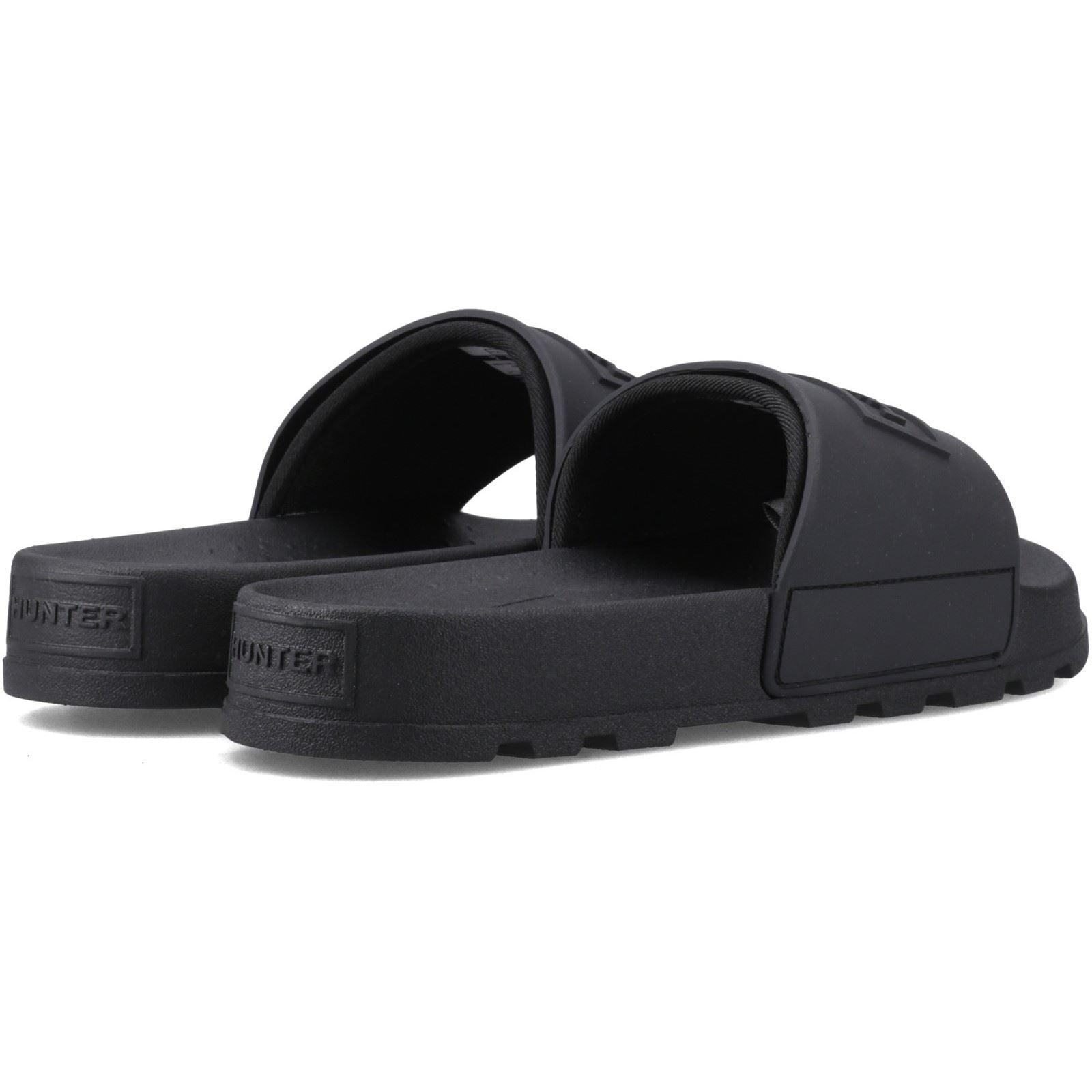 Hunter Core Embossed Slider Synthetic Women's Black Slides