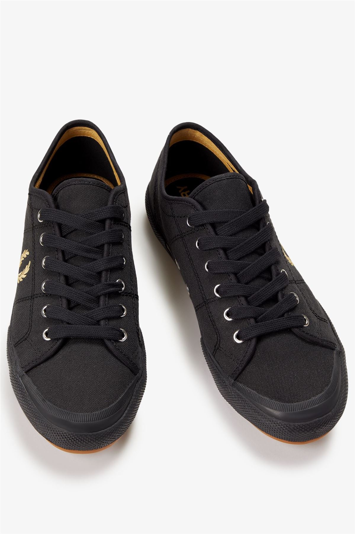 Fred Perry B708 Vintage Tennis Canvas Men's Black/Champagne Trainers