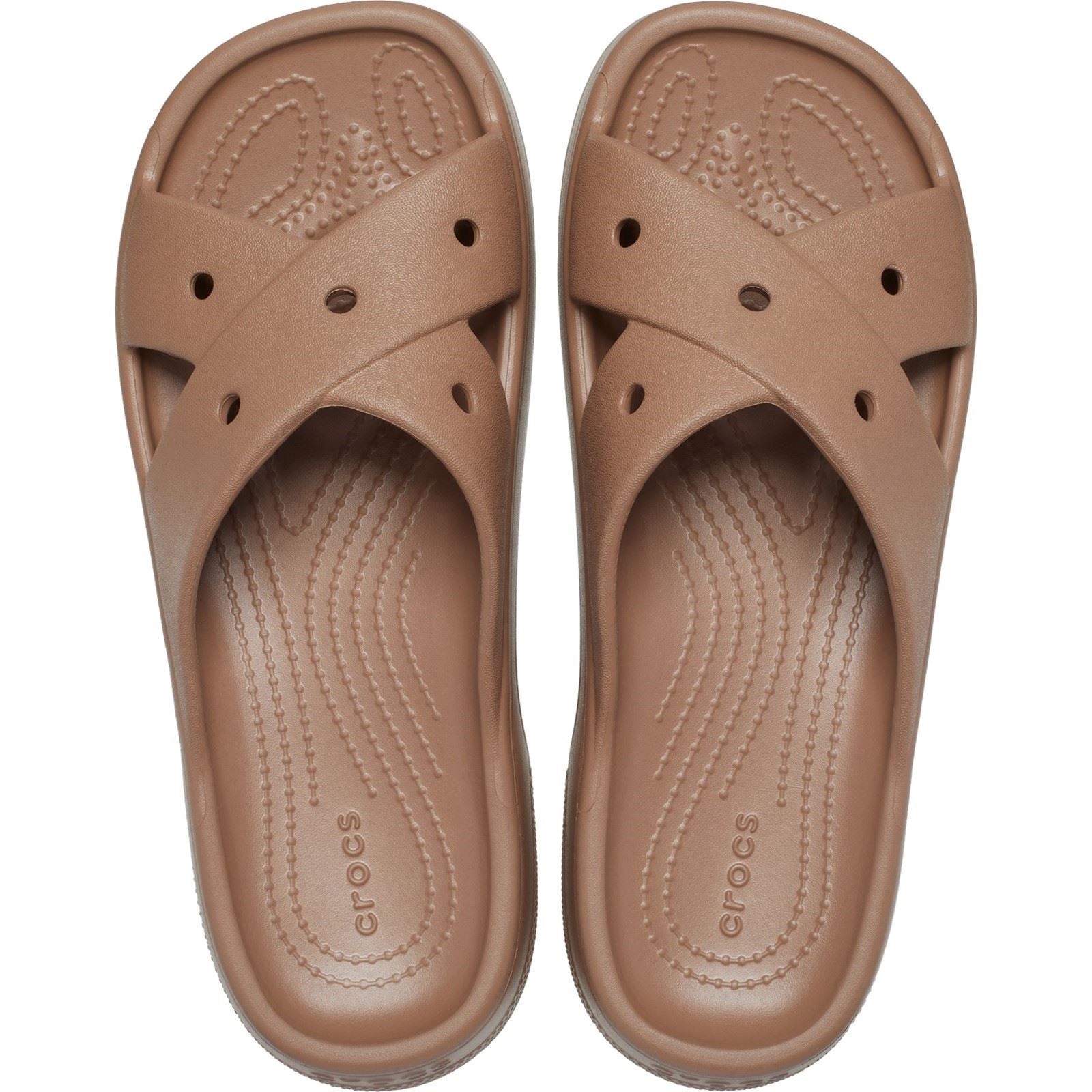 Crocs Classic Cross Strap Synthetic Women's Milk Chocolate Sandals