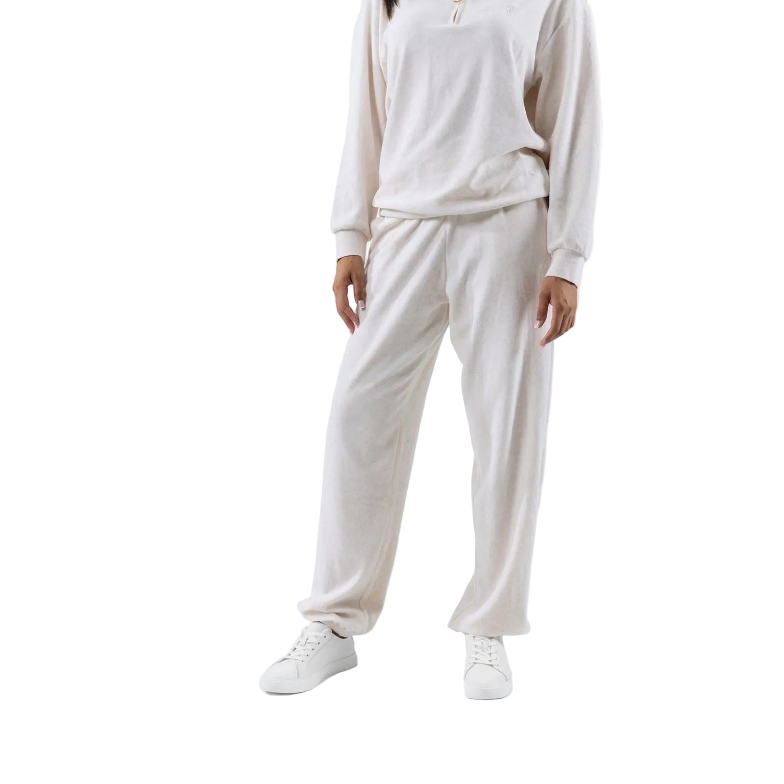 Juicy Couture Davidson Gold Polyester Women's Cream Track Pants