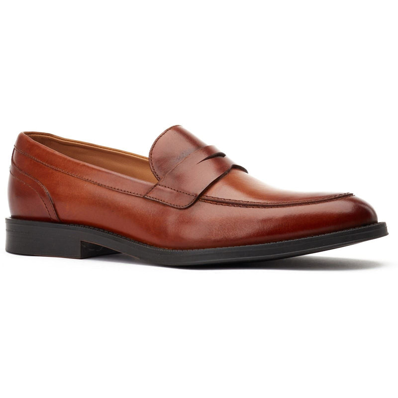 Base London Kennedy Leather Men's Burnt Tan Slip-On Shoes