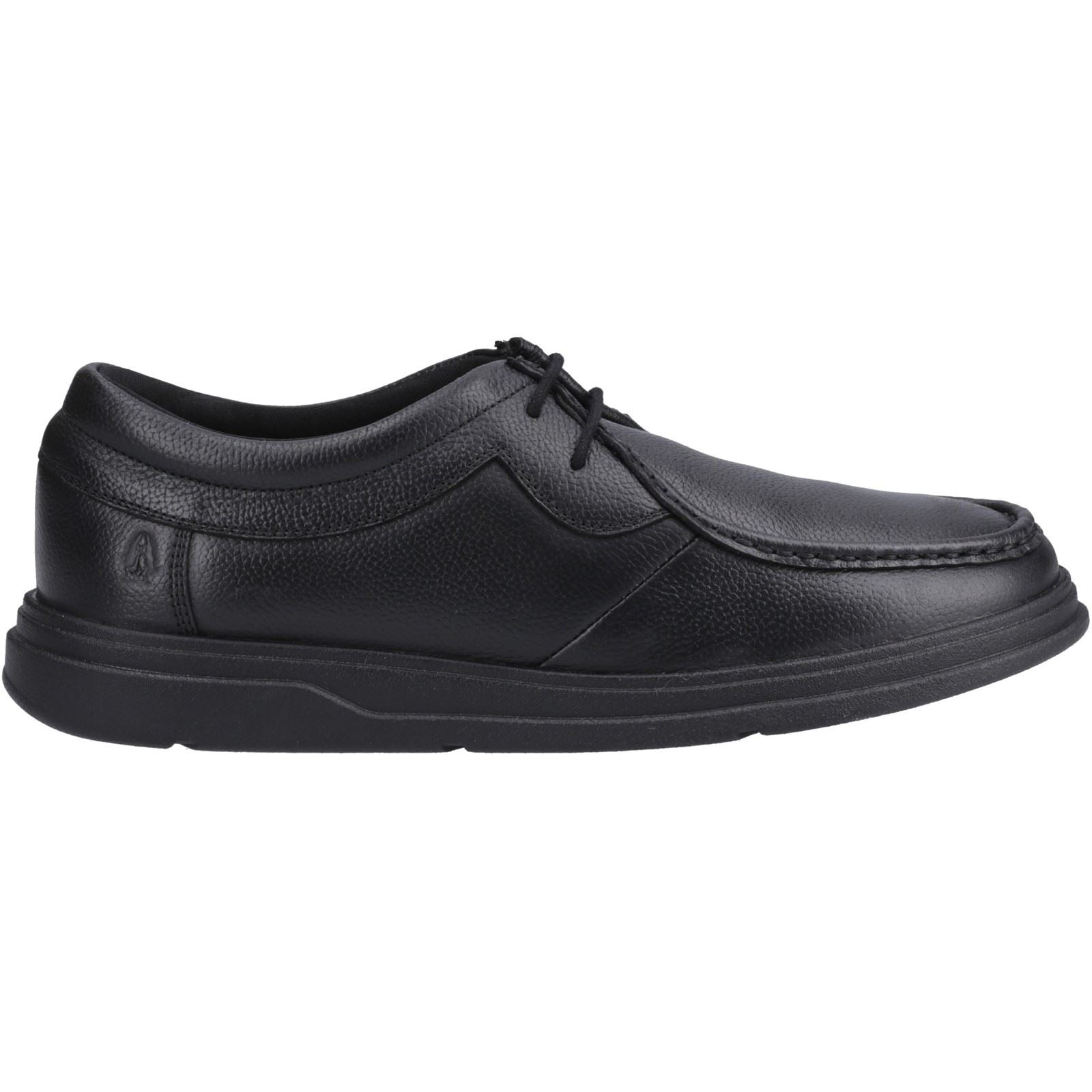 Hush Puppies Ronan Mocc Leather Youth Boy's Black Moccasins Shoes