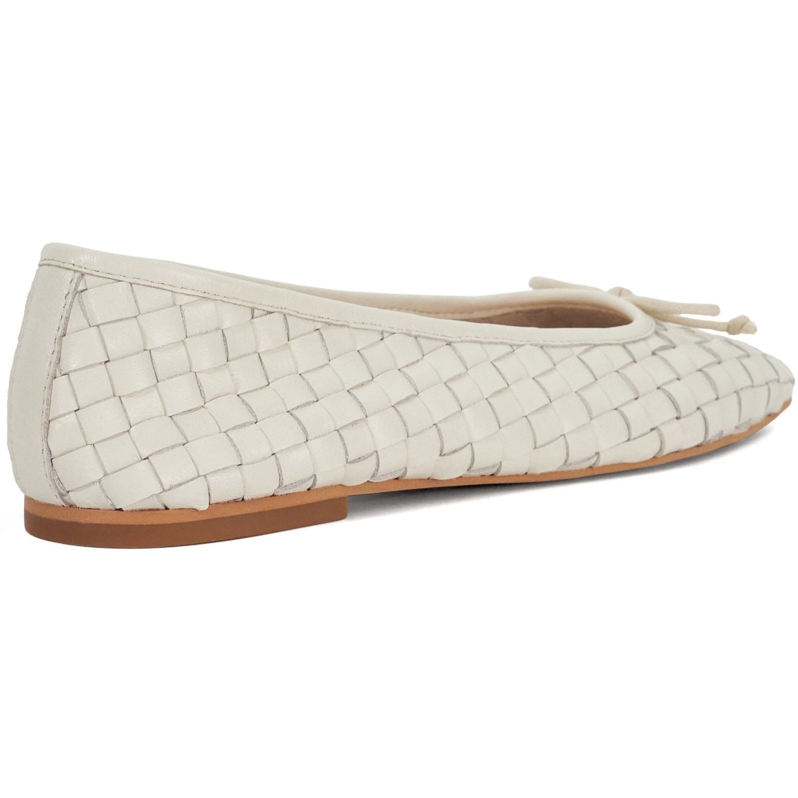 Dune Heat Leather Women's Ecru Flats