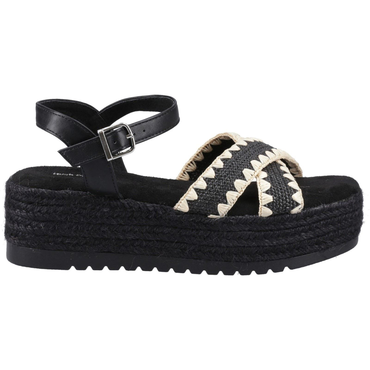 Hush Puppies Jemma Espadrille Synthetic Women's Black Sandals