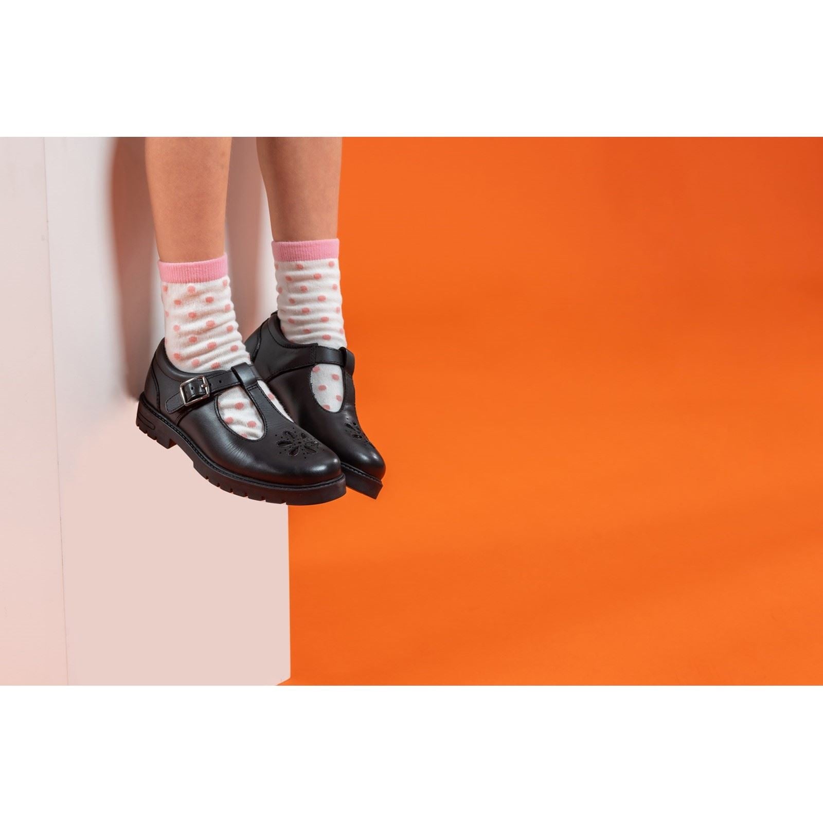 Hush Puppies Fiona Leather Junior Black Shoes