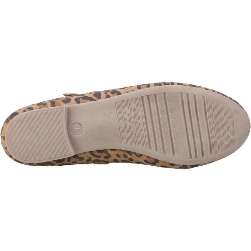 Hush Puppies Nancy Mary Jane Leather Women's Leopard Flats