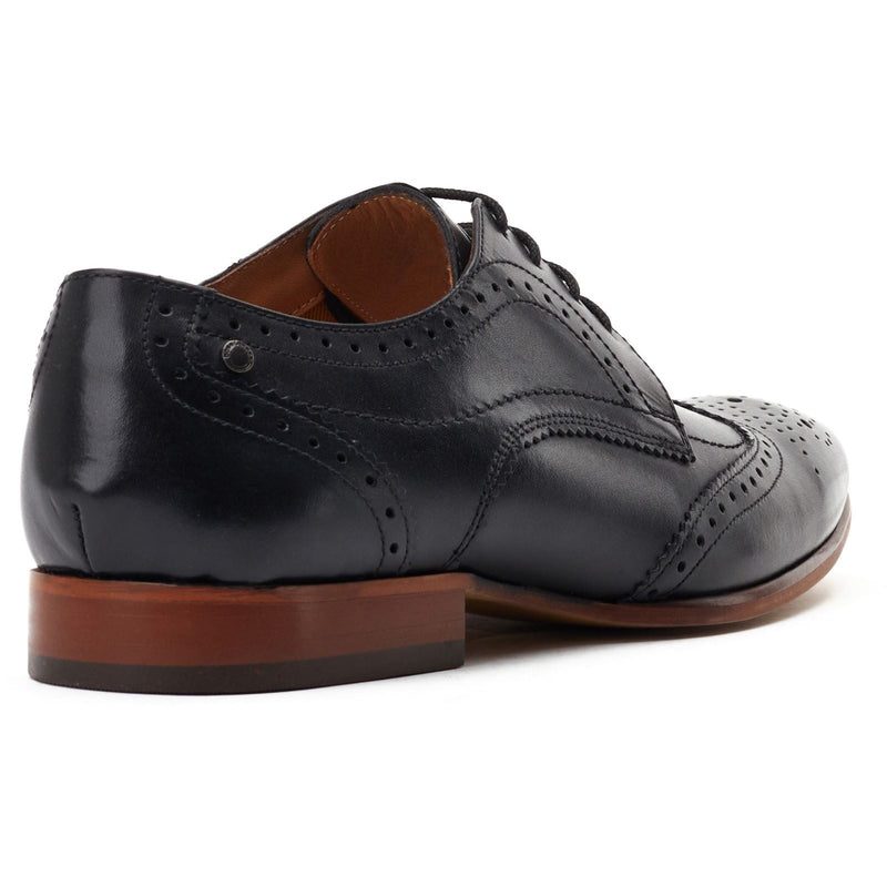 Base London Barbera Excel Leather Men's Black Brogues Shoes