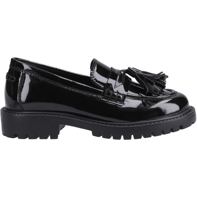 Hush Puppies Abigail Patent Leather Youth Girl's Black Loafers