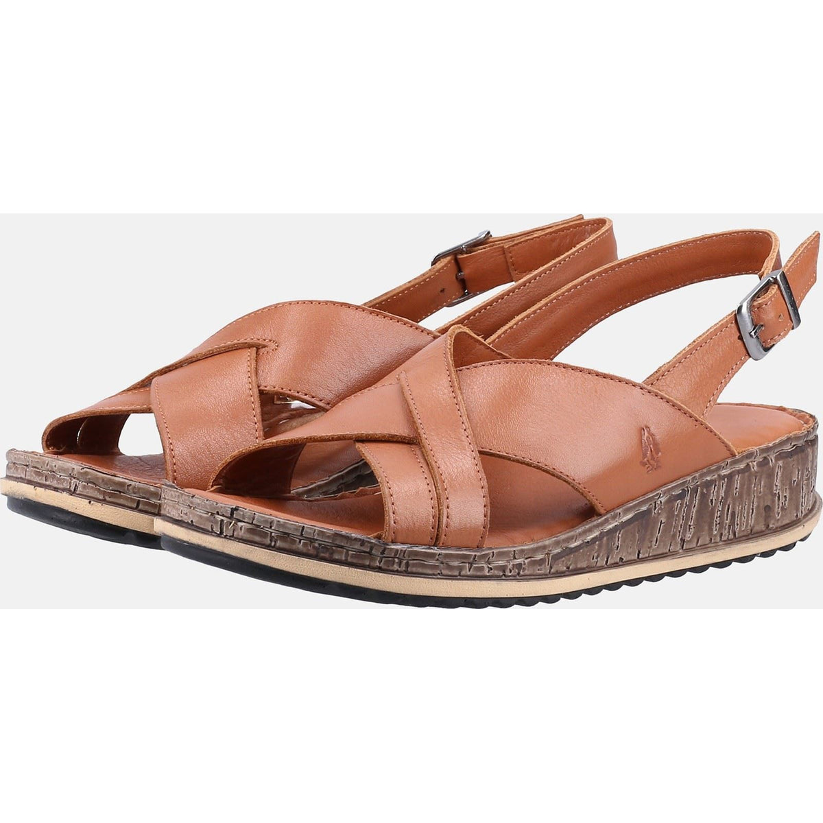 Hush Puppies Elena Leather Women's Tan Wedges
