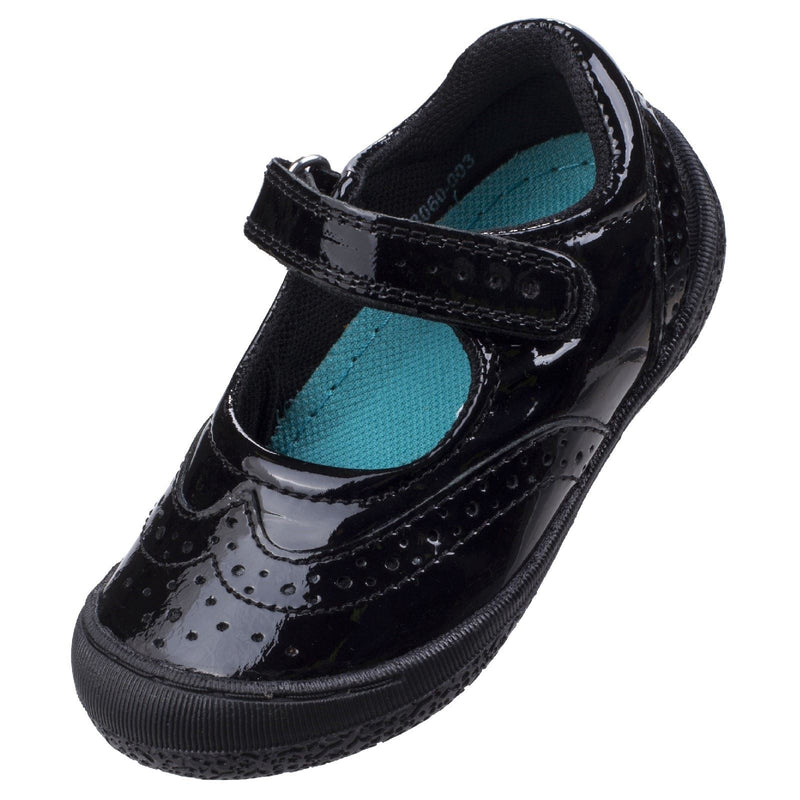 Hush Puppies Rina Junior Girls Black Patent Leather Shoes