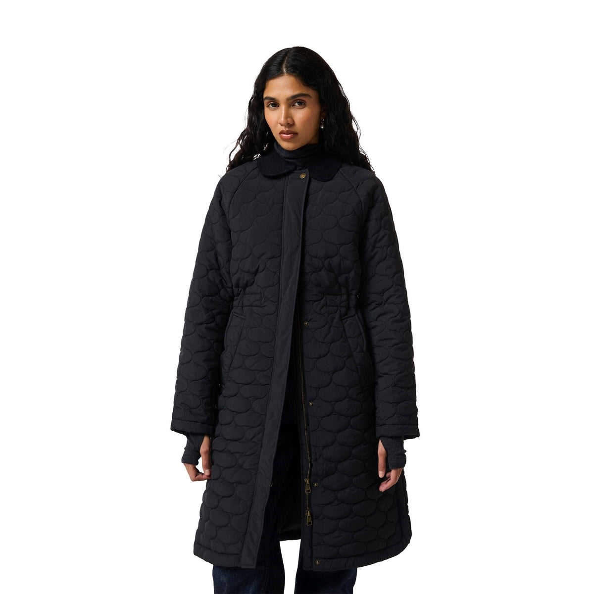 Hunter Somerset Quilted Overcoat Women's Black Quilted Overcoats