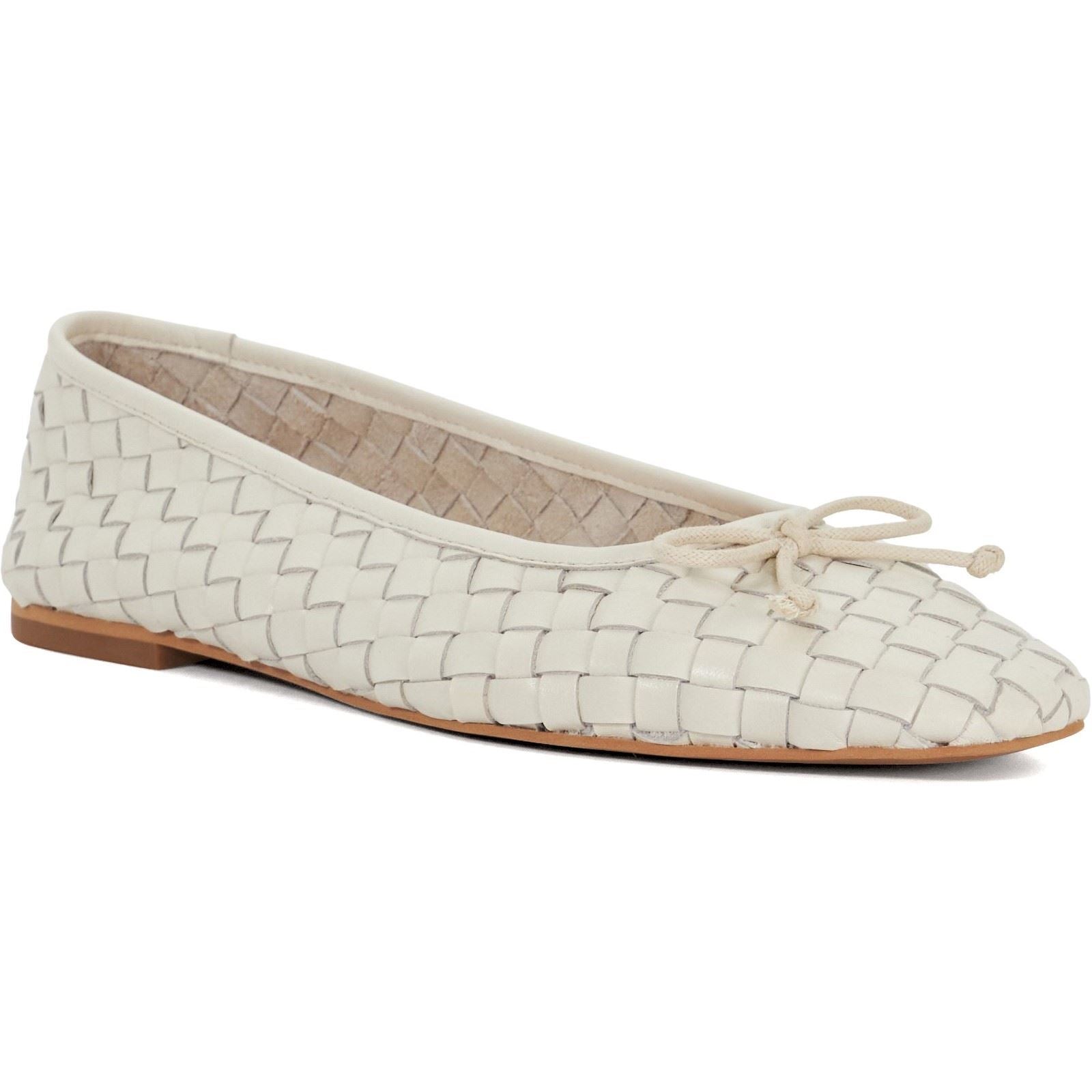 Dune Heat Leather Women's Ecru Flats