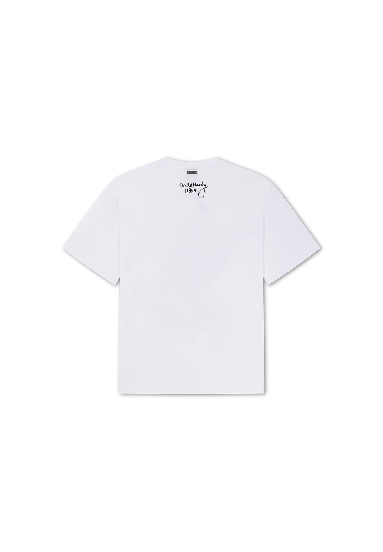 Ed Hardy Storming New York Graphic Relaxed Men's White T-Shirts