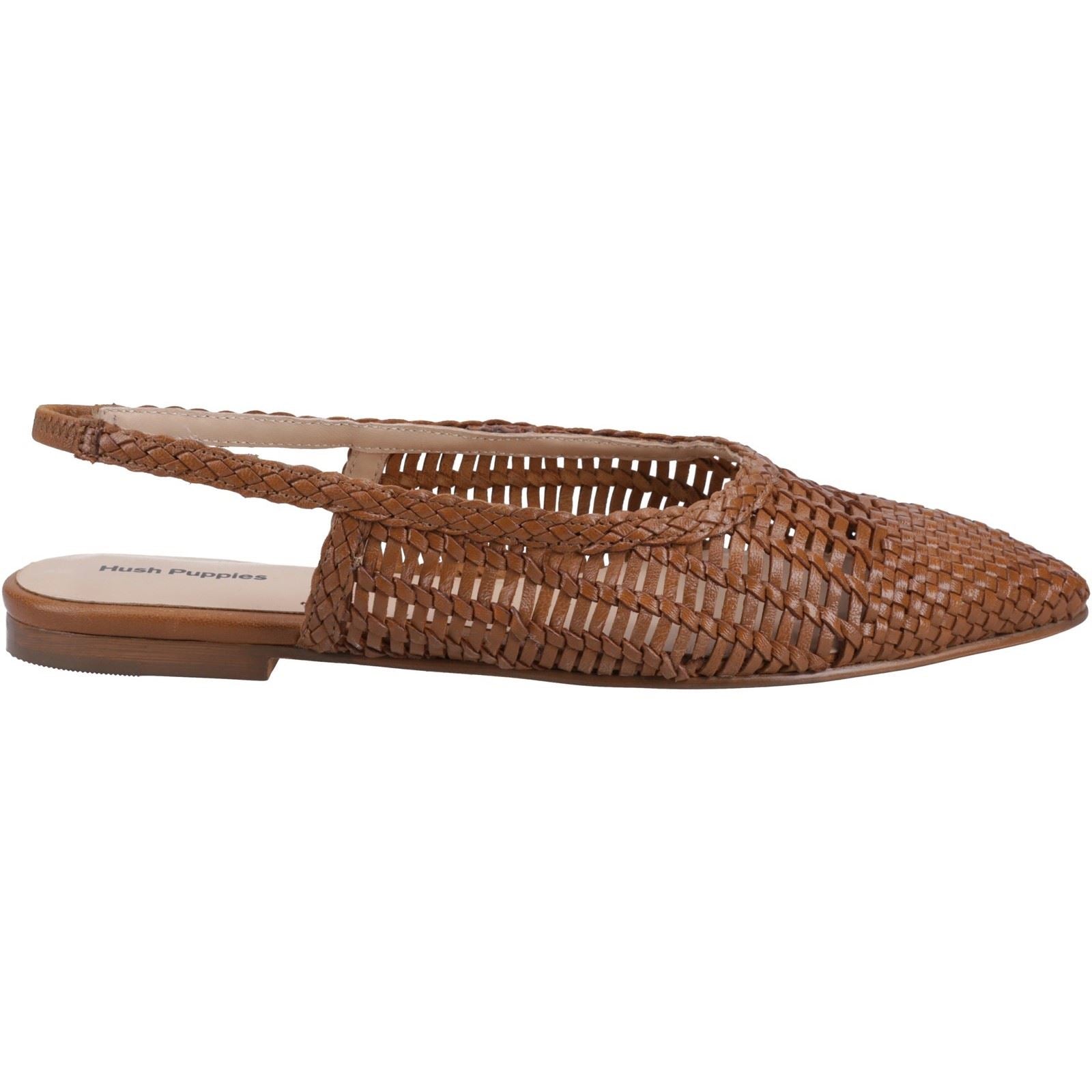 Hush Puppies Dalia Woven Leather Women's Tan Flats
