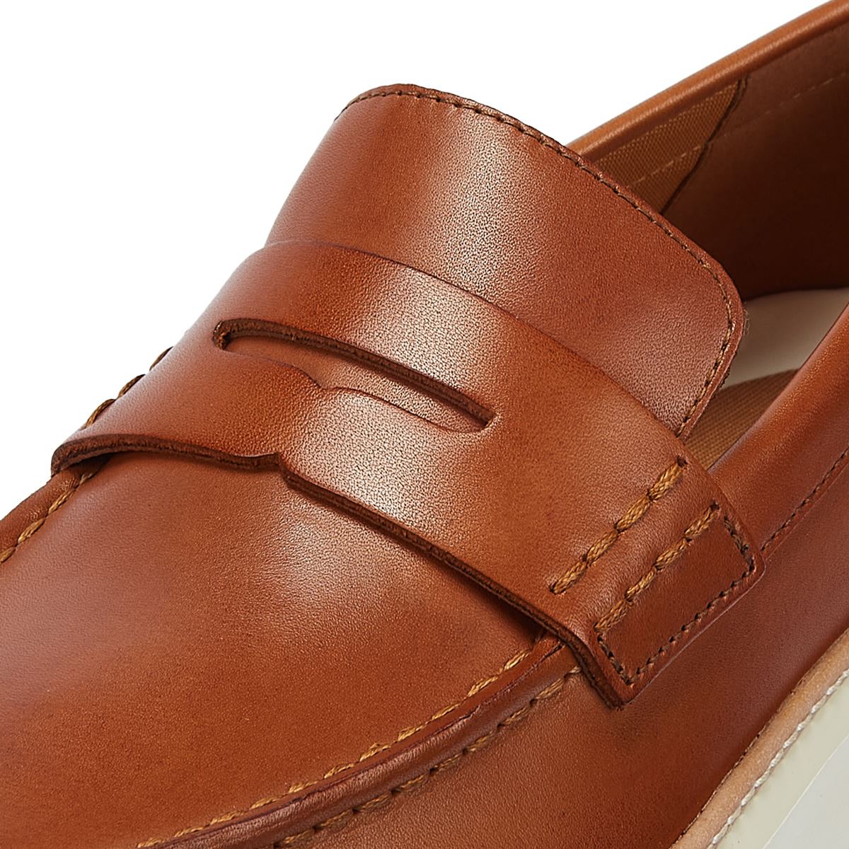 COLE HAAN TOPSPIN MEN'S TAN LEATHER LOAFERS