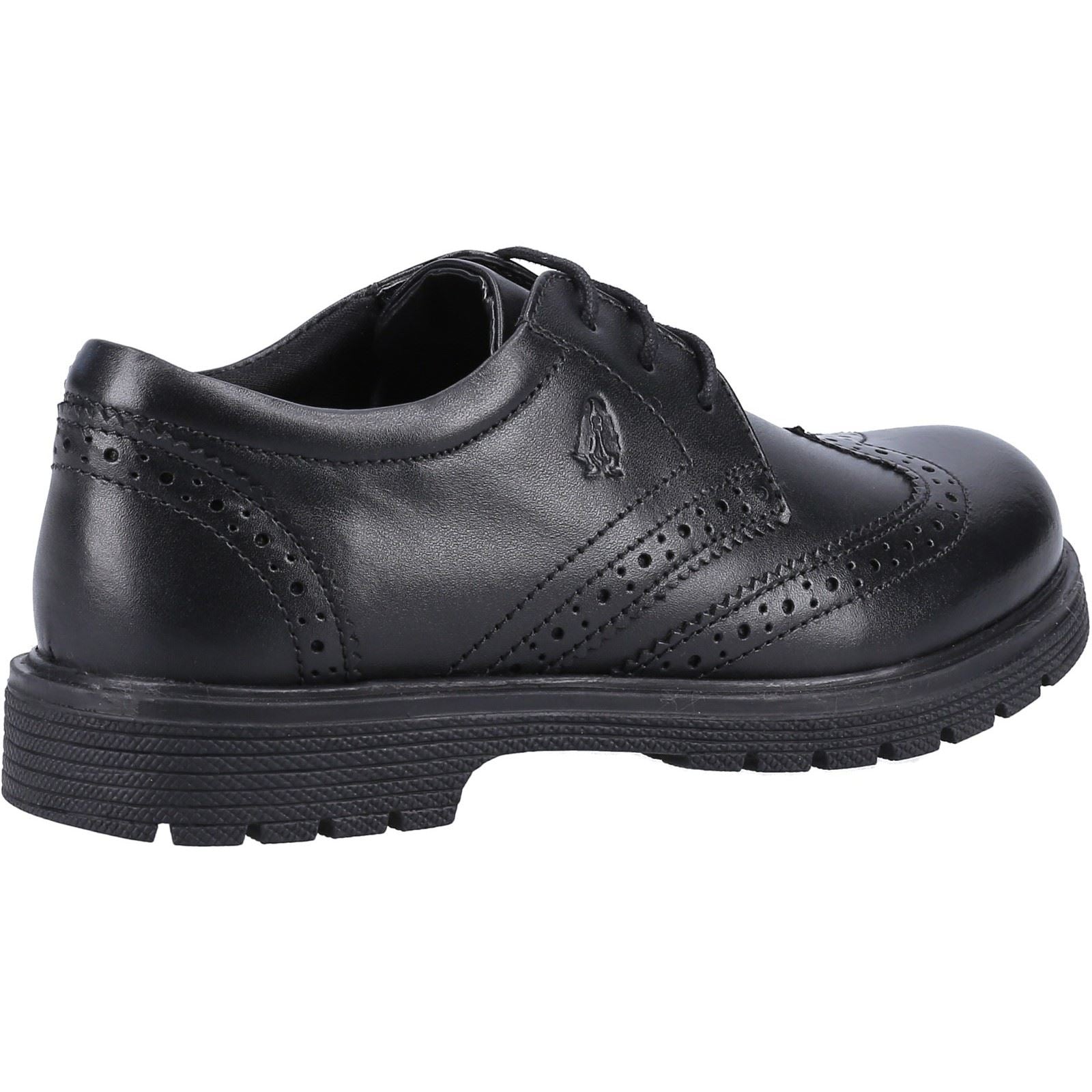 Hush Puppies Sally Leather Youth Girl's Black Brogues