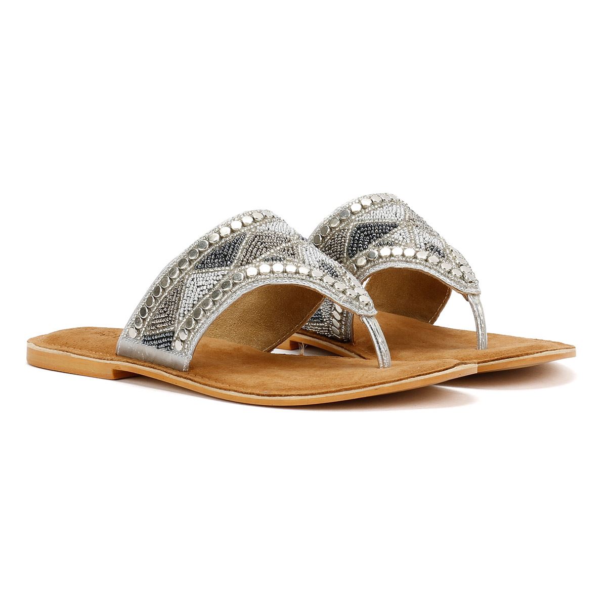 Tower London Toepost Women's Silver Sandals