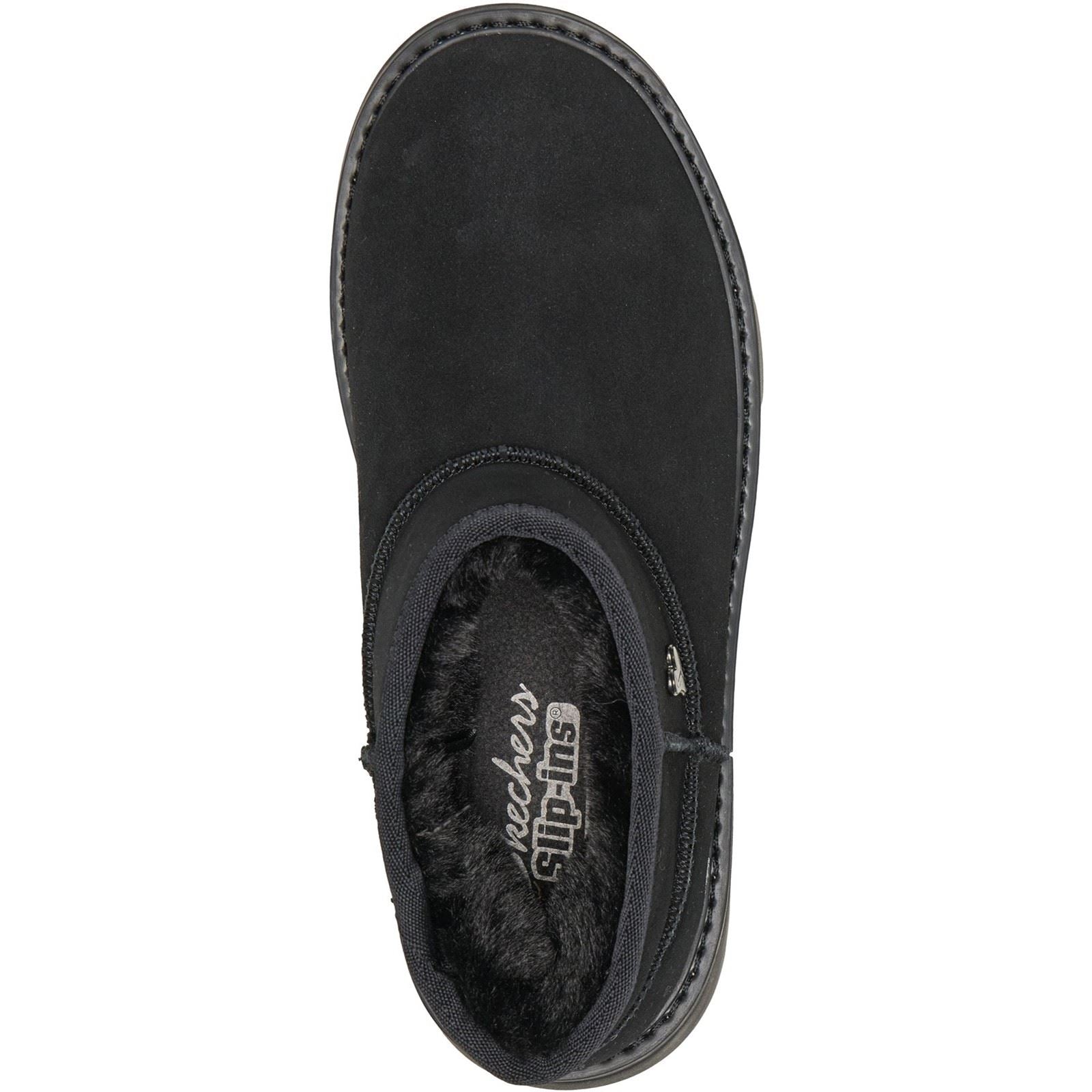 Skechers Keepsakes Cozy Mini Leather Women's Black Suede/Faux Fur Boots