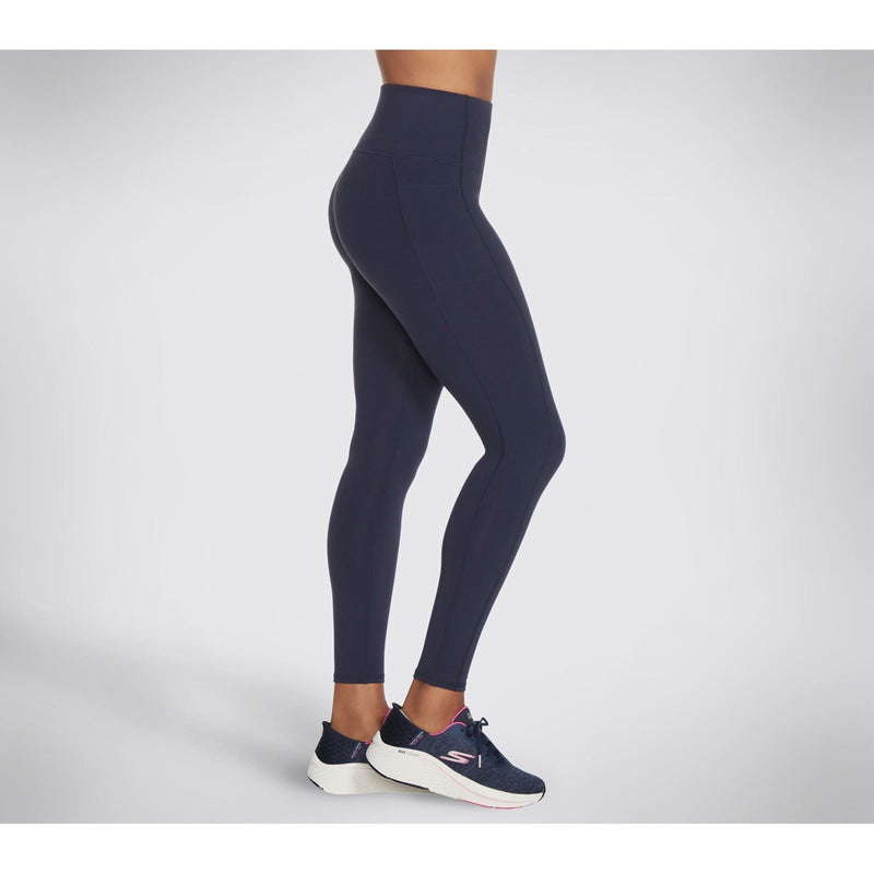 Skechers Performance GOWALK Wear High Waisted Nylon Women's Blue Sports Leggings