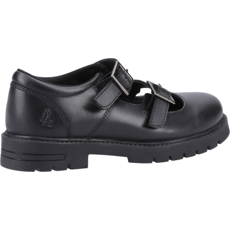 Hush Puppies Ella Leather Youth Girl's Black Shoes