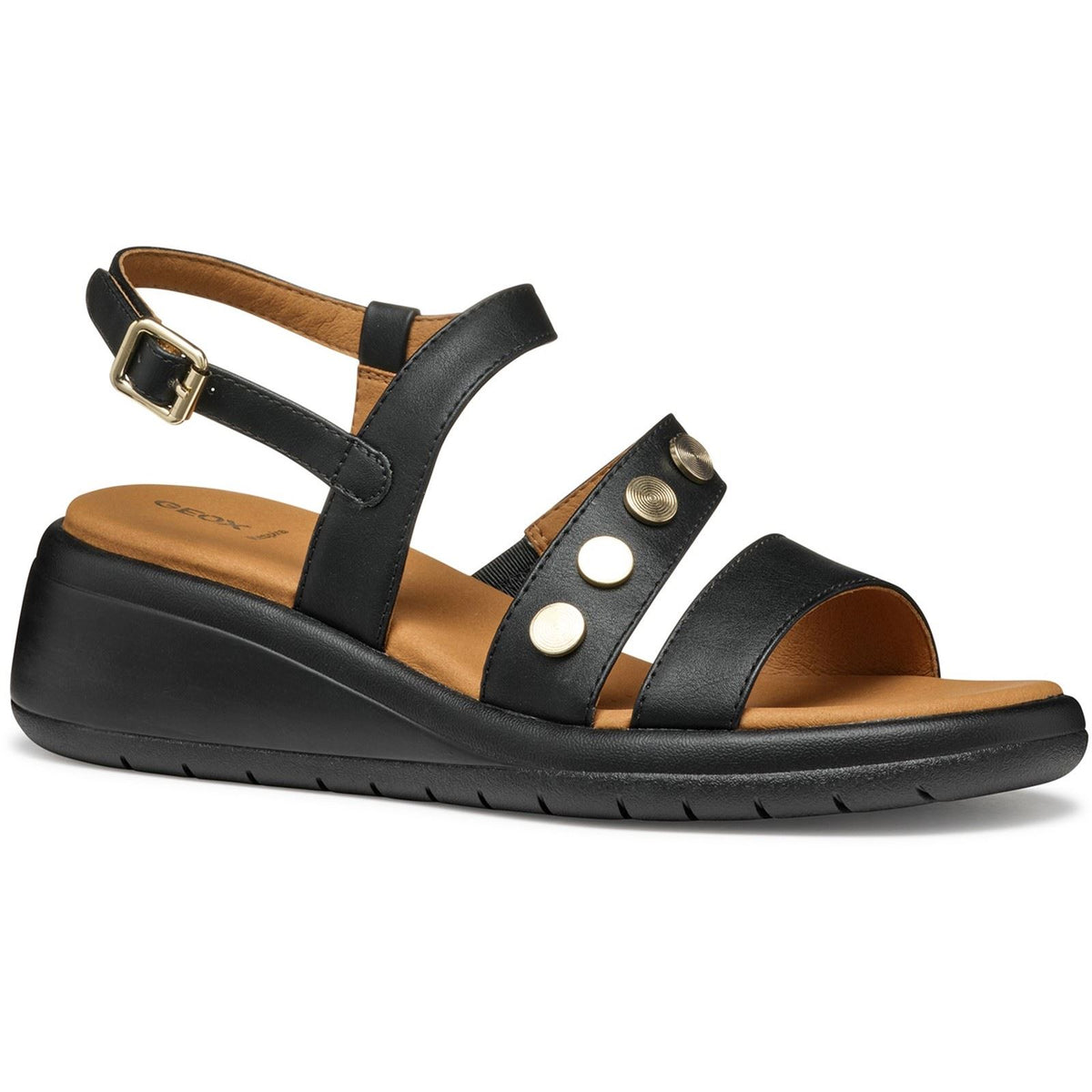 Geox D MELICONIA Synthetic Women's Black Wedges