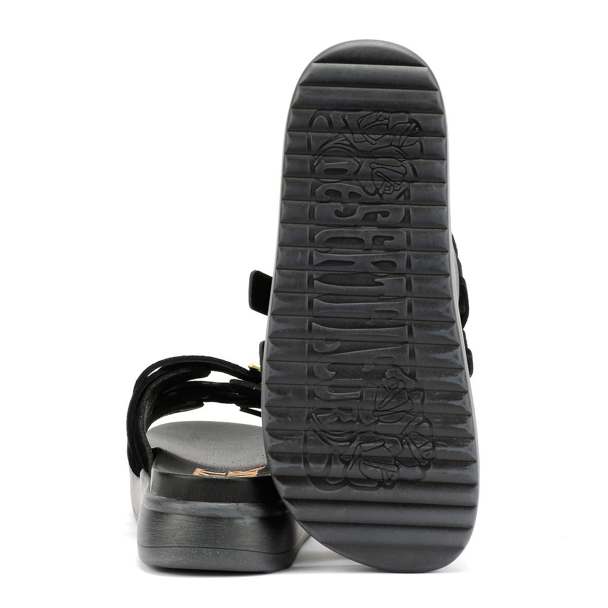 Desert Fleur Gypsum Tennesee Suede Women's Black Sandals