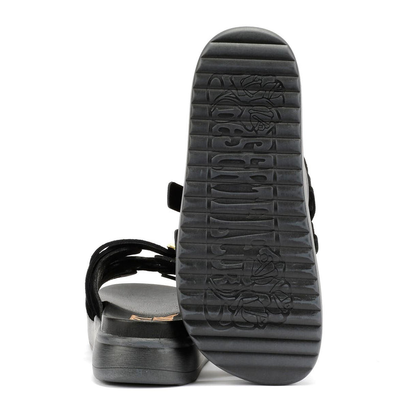 Desert Fleur Gypsum Tennesee Suede Women's Black Sandals