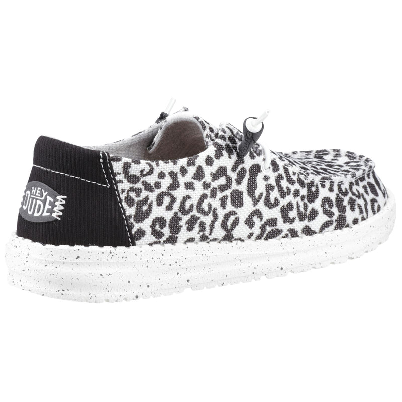 HEYDUDE Wendy Leopard Cotton Blend Women's Black/Grey Loafers