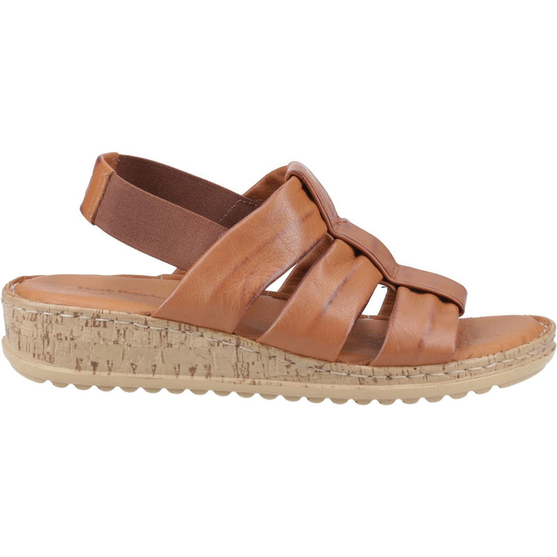 Hush Puppies Eden Wide Fit Leather Women's Tan Sandals