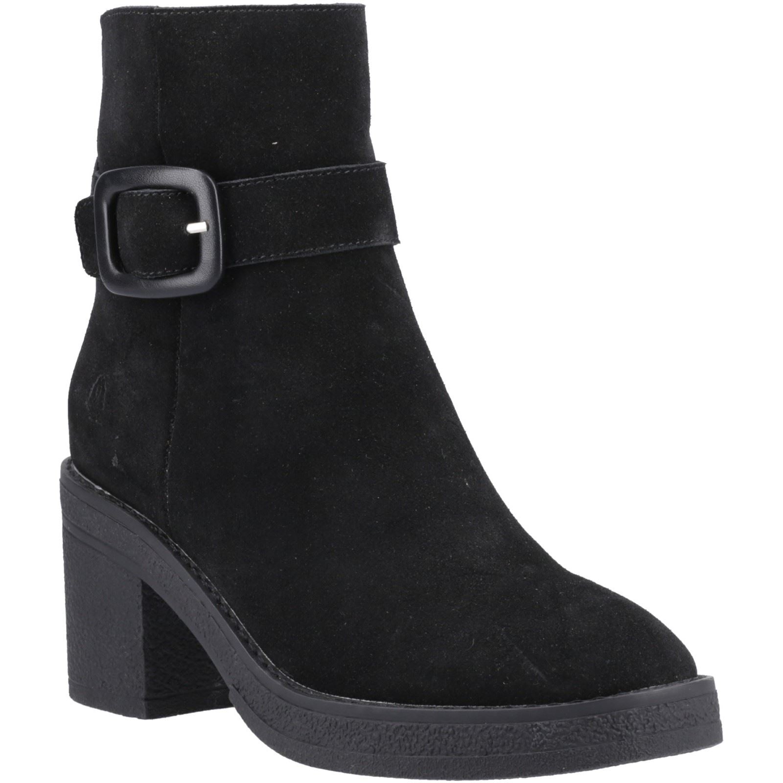 Hush Puppies Fearne Suede Women's Black Heeled Ankle Boots