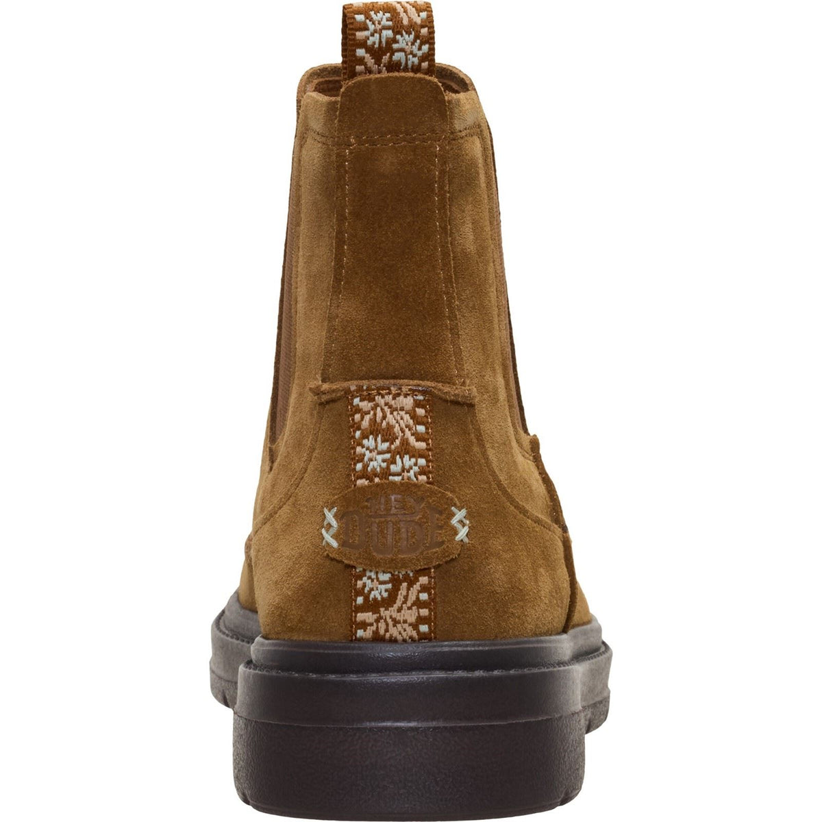 HEYDUDE Sienna Leather Women's Cognac Flat Chelsea Boots