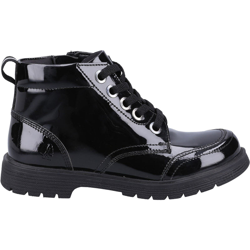Hush Puppies Jolie Patent Leather Junior Black Boots