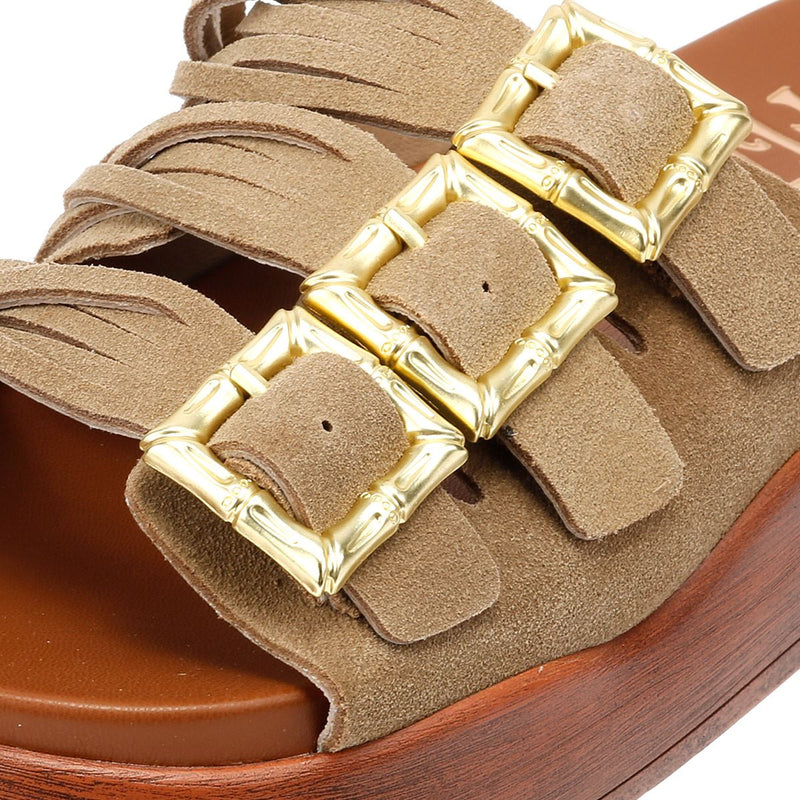 Desert Fleur Gypsum Tennesee Suede Women's Taupe Sandals