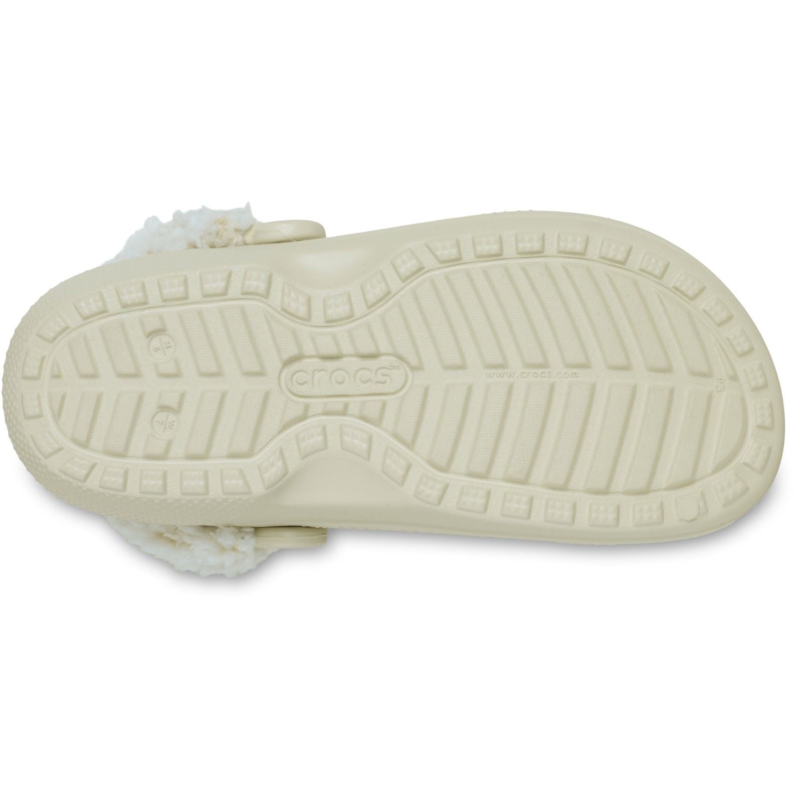 Crocs Classic Fleece Lined Polyester Blend Women's Bone Clogs