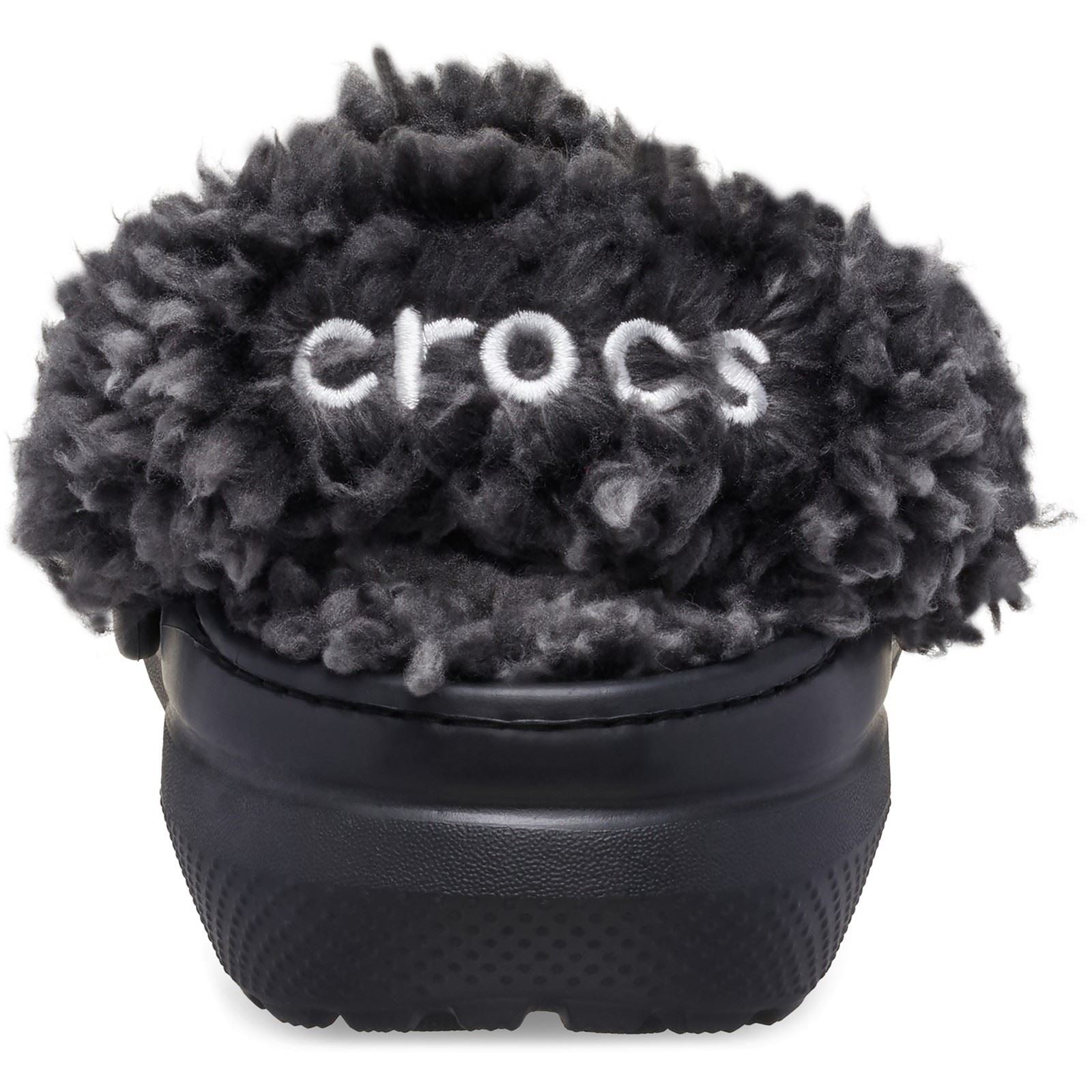 Crocs Classic Fleece Lined Textile Blend Kids Black Clogs