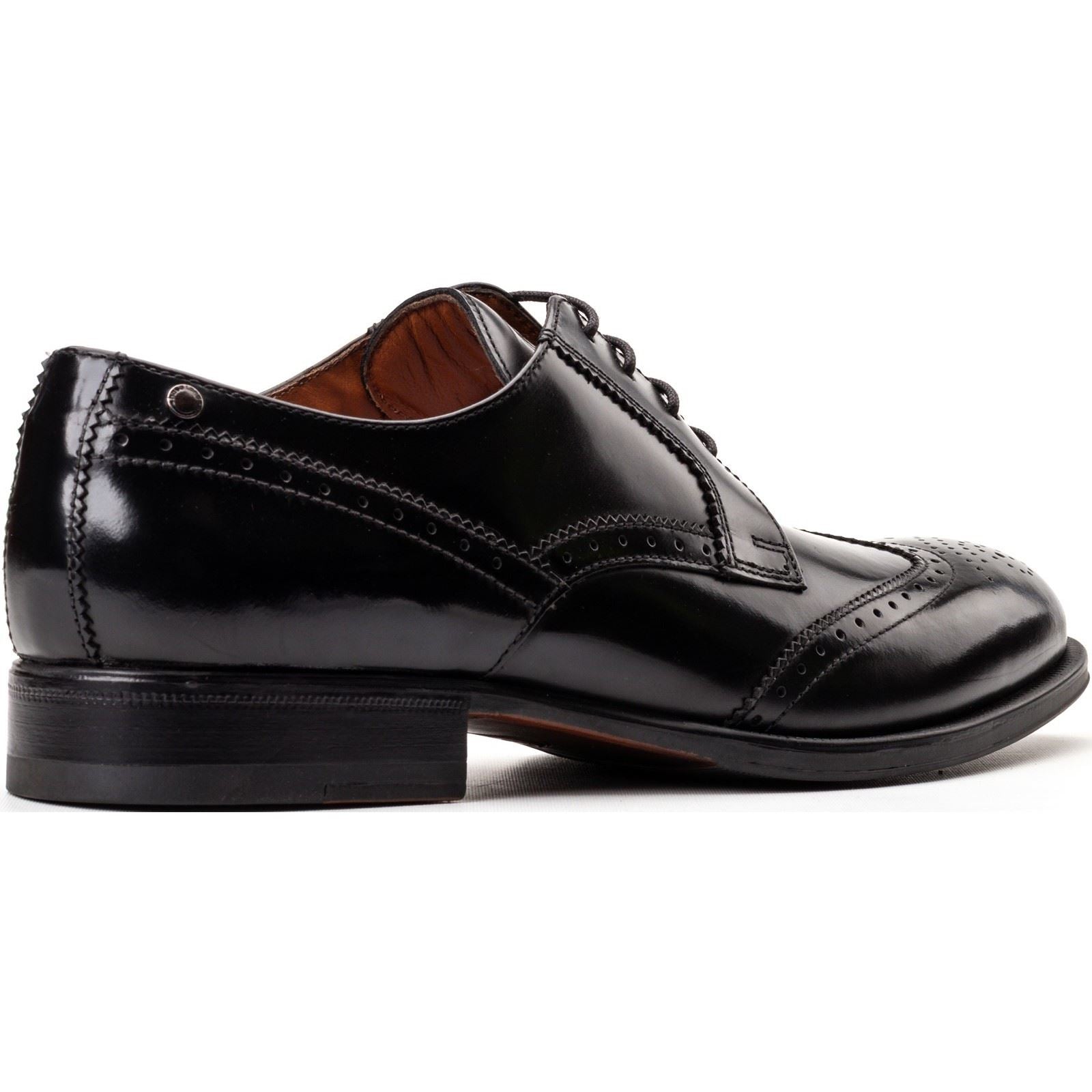 Base London Bell Leather Men's Black Brogues Shoes