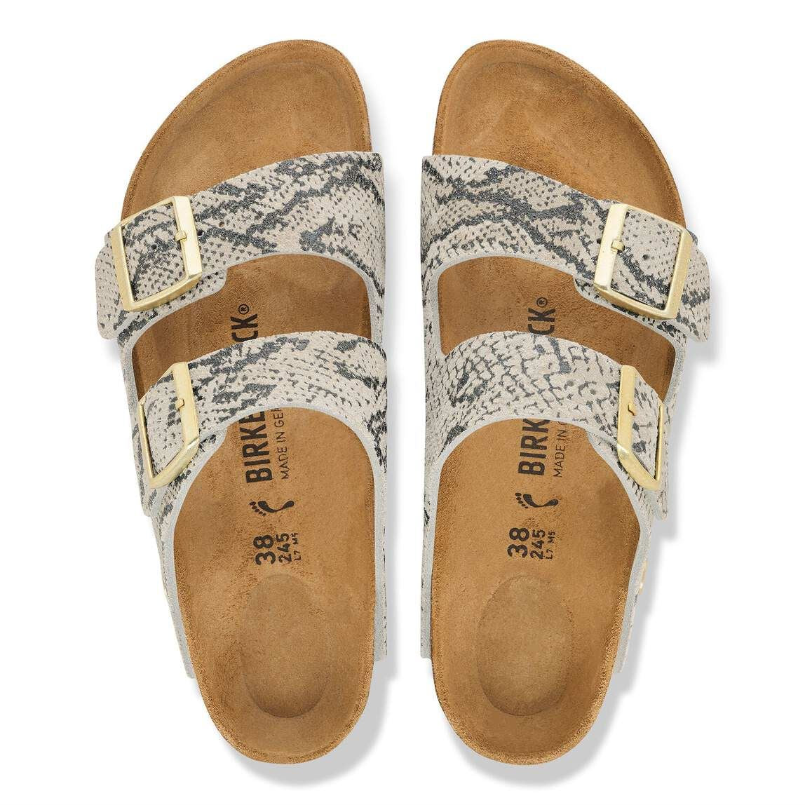 Birkenstock Arizona Rivet Suede Women's Snake Oyster Regular Sandals