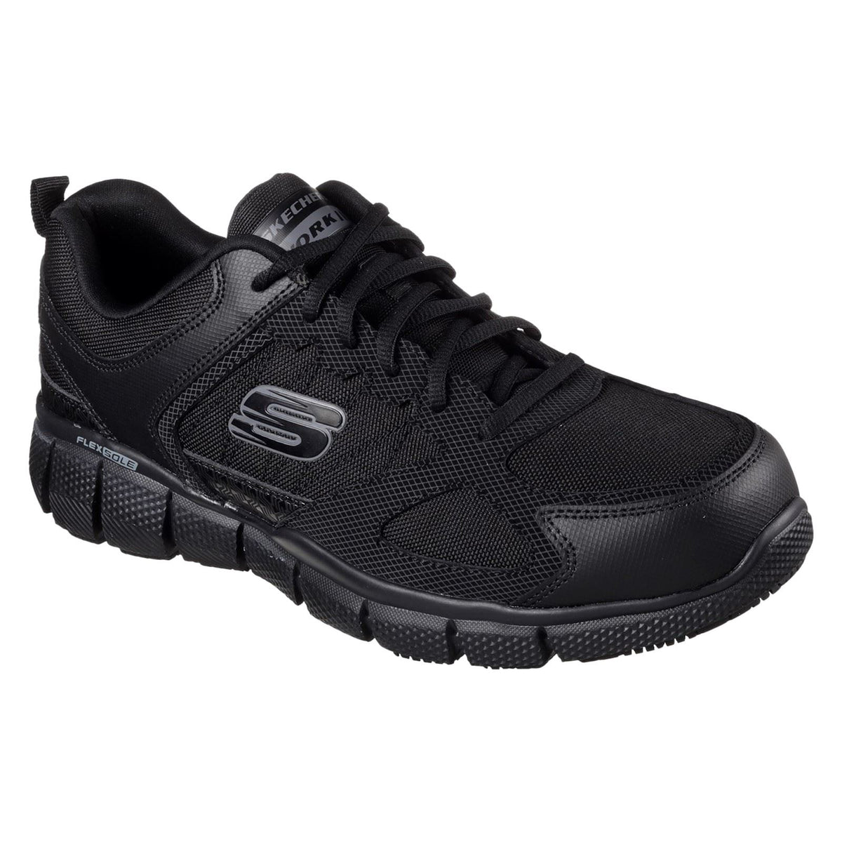 Skechers Workwear Telphin Sanphet Leather Men's Black Safety Trainers