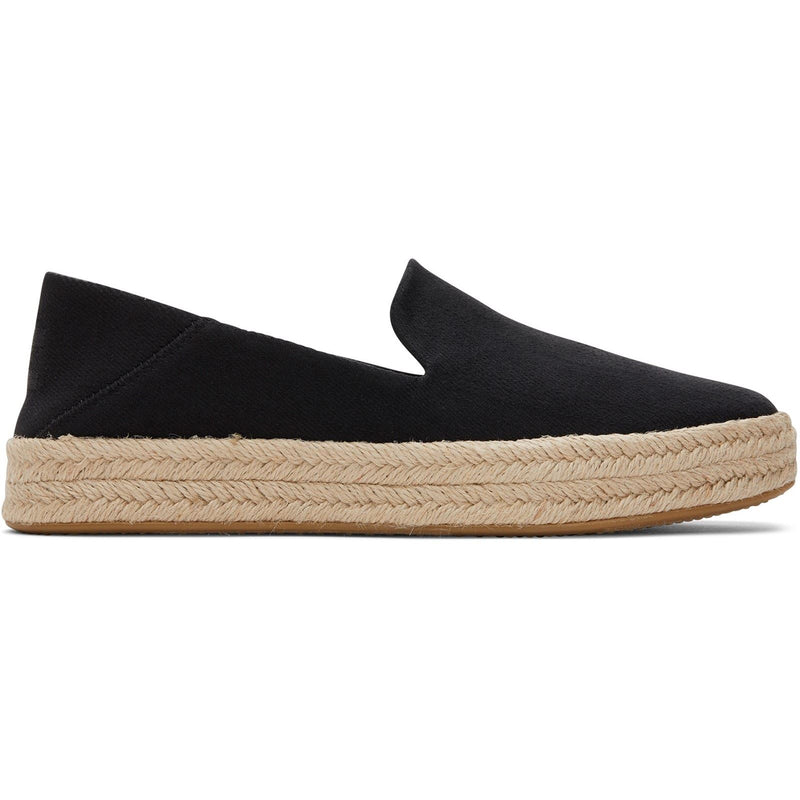 TOMS Carolina 100% Cotton Women's Black Espadrilles